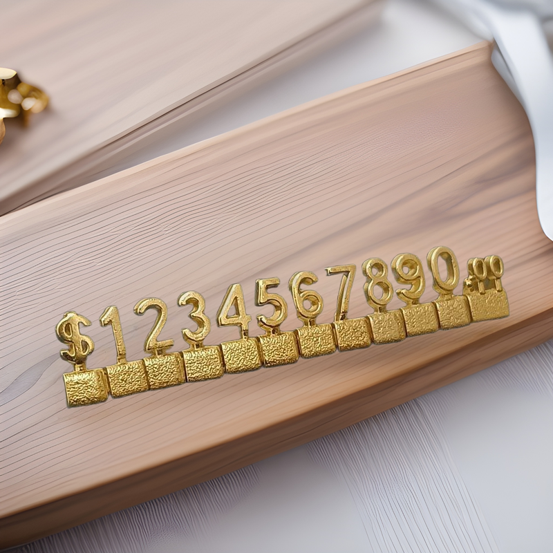 Metal Price Brand Jewelry Price Code Grain Digital Price Brand 3D Stereo Electroplating Thickened in stock Cross-border Explosions
