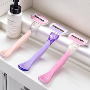 Women's long handle Shaver Shaver 4-layer blade armpit hair private part manual epilator Shaver universal wholesale