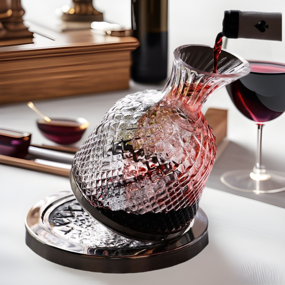 New Wine Decanter Set with a Quick-Spinning Popular Tumbler Wine Glass Set for Home Use