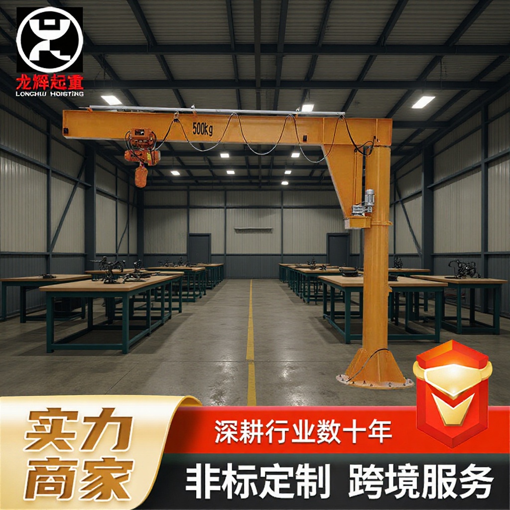 悬臂吊厂家0.5吨5吨料场仓库360度旋转旋臂吊 立柱式悬臂吊起重机