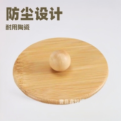 木製円形朝食カップマグカップ蓋セラミックカップカバー竹カップ蓋防塵デスクトップカップ蓋卸売り