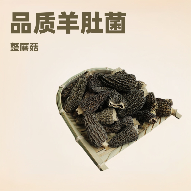 山礼然云南羊肚菌干货 批发汤料食用菌羊肚菌菇整菇 全剪柄羊肚菌
