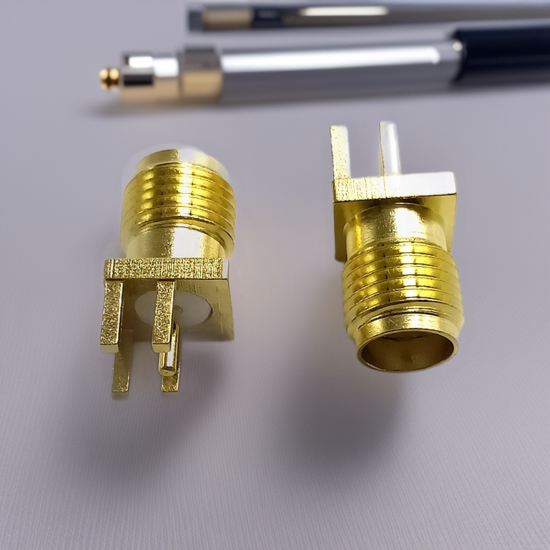 SMA-KE偏脚内孔 SMA射频座 RF同轴射频连接器天线座