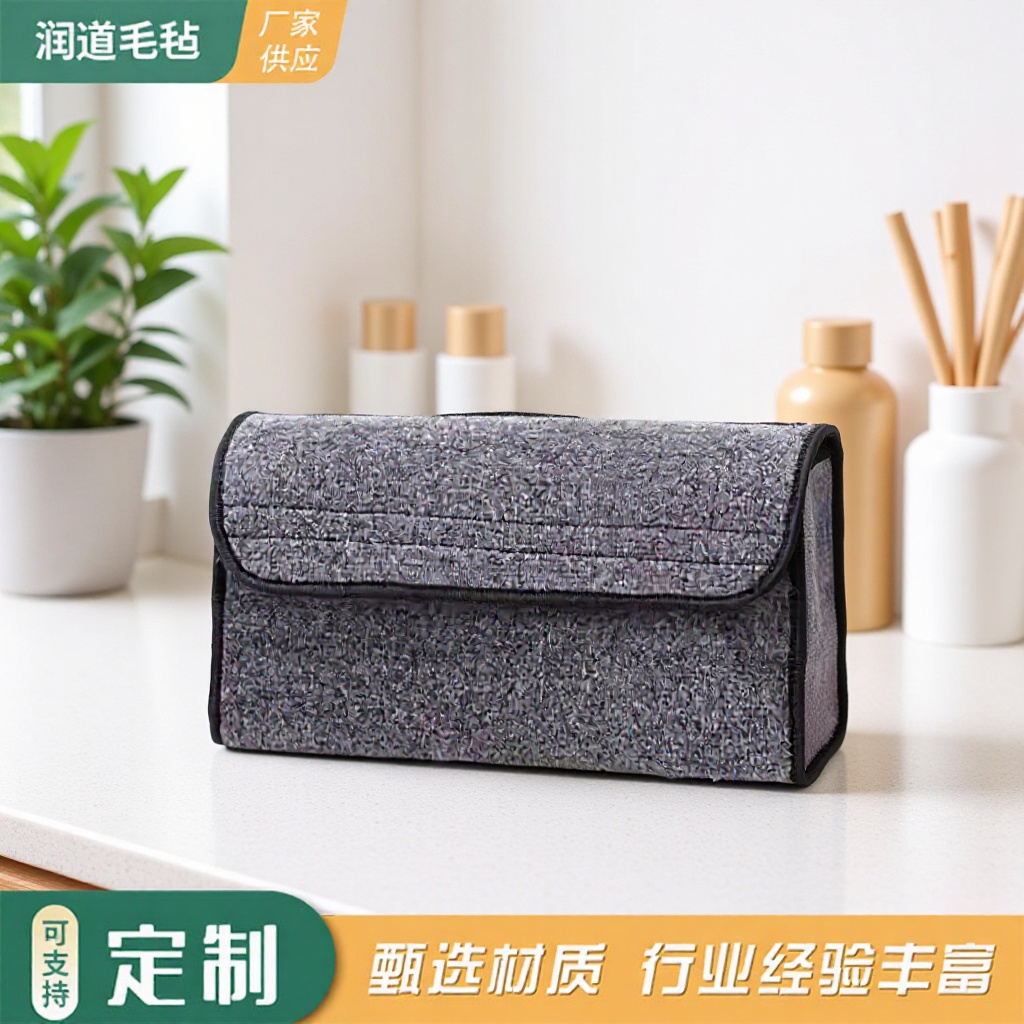 亚马逊汽车用品毛毡后备箱收纳箱无纺布收纳包汽车折叠储物箱厂家