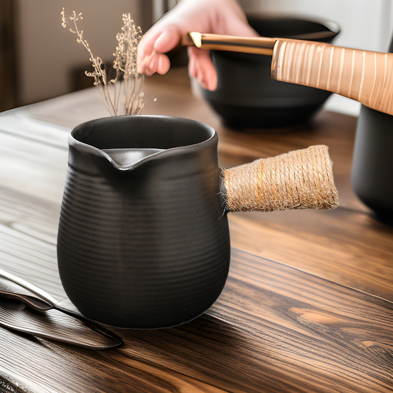 烤茶煮奶茶围炉煮茶可干烧壶耐高温侧把壶罐罐壶粗陶瓷熬中药茶具