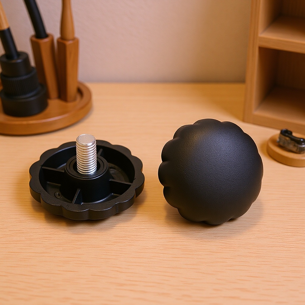 东莞厂家34mm-m8m6镀锌家具梅花塑料手柄 塑胶把手 调节拧手