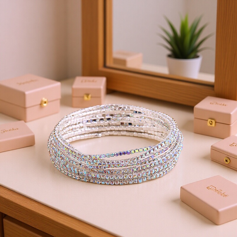 Cross-border Hot Selling Ladies 11 Colors European and American Diamond-encrusted Stretch Bracelet Colorful Zircon Rhinestone 10 Claw Chain Bracelet Set Cross-border Hot Selling Ladies 11 Colors European and American Diamond-encrusted Stretch Bracelet Colorful Zircon Rhinestone 10 Claw Chain Bracelet Set