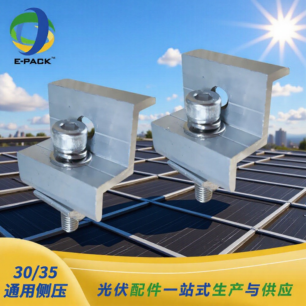 30mm/35mm通用侧压两用铝合金边压块光伏太阳能板共用边侧压支架