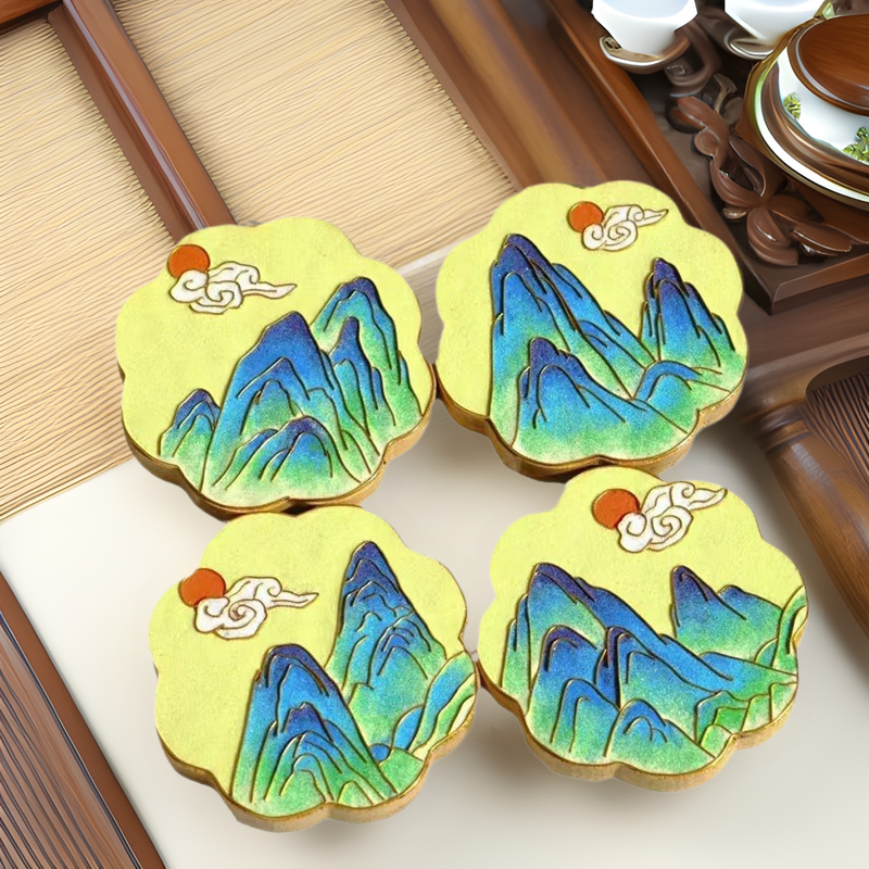 妇女节景泰蓝掐丝珐琅画 手工diy镜子材料包 国潮珐琅画一件代发