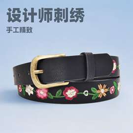厂家批发女士新款绣花腰带经典中国风刺绣装饰皮带个性裙裤带复古
