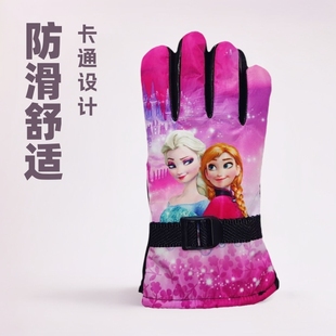 Cartoon children's gloves wholesale non-slip knitted outdoor men's and women's cute winter warm five-finger children's big children's gloves