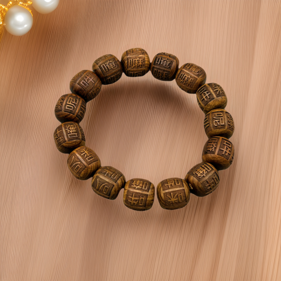 Factory wholesale ebony bracelets rosewood carving Buddha beads om mani beep mi men's and women's jewelry live goods