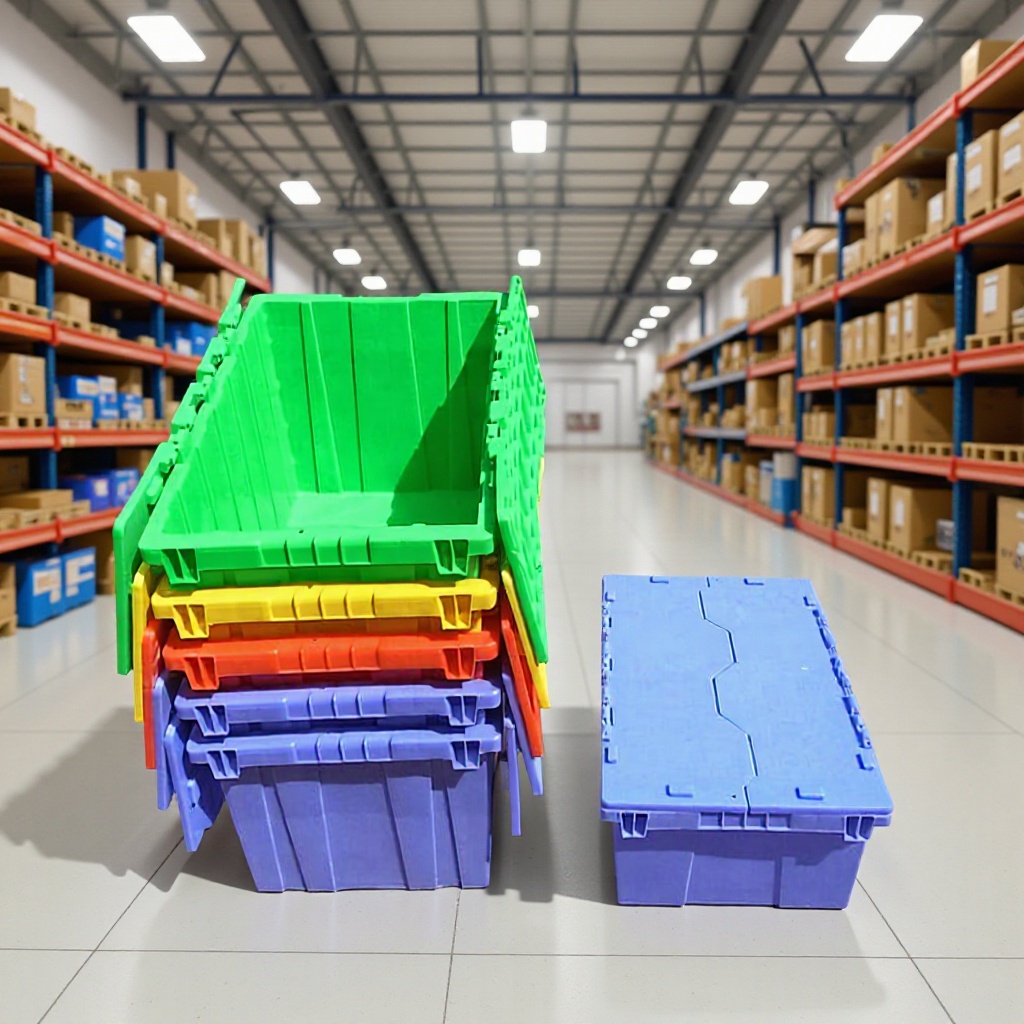 连锁商店连盖物流周转箱配送塑料箱物流运输箱斜插式塑胶箱