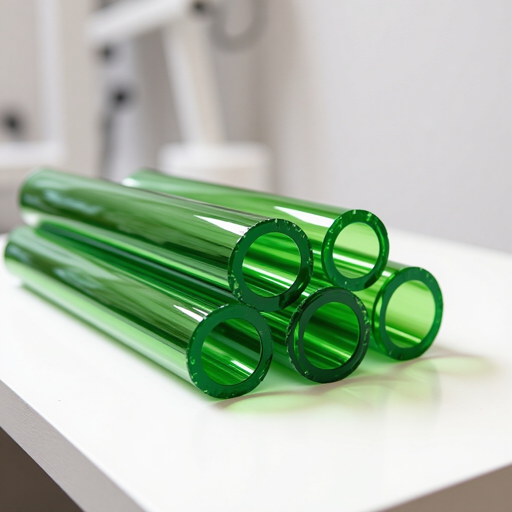 Export popular green borosilicate glass tube raw material chemical medical household tableware thick-walled bottomless hollow tube