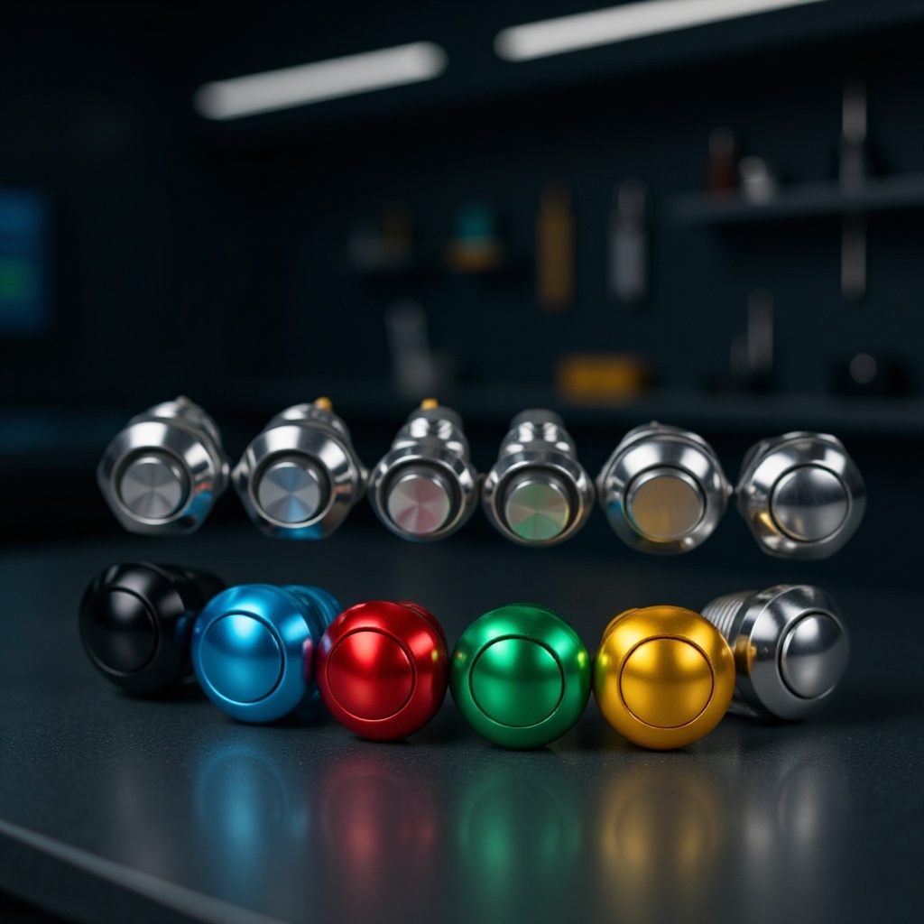 8/10mm金属按钮迷你旋钮按键小型开关防尘点动自复位自锁圆形