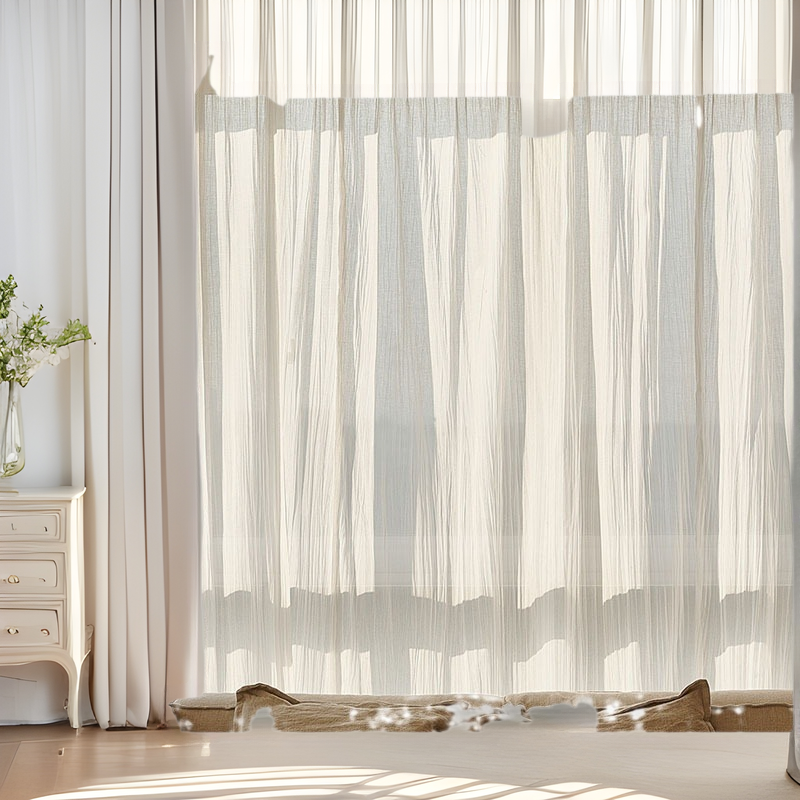 Dovetail gauze curtain transparent living room balcony sunscreen bedroom white window screen curtain bay window shading yarn