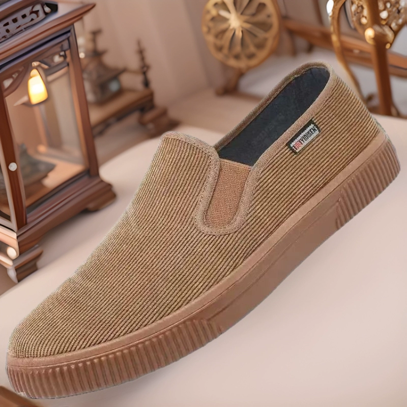 Мужские тканевые туфли в стиле старого Пекина, нескользящие, дышащие, повседневные, без застежек, на мягкой подошве, легкие, для мужчин