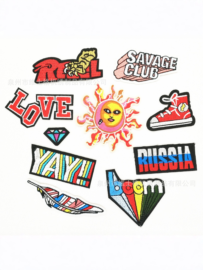 ZUMAKOO 刺绣布贴批发 精品DIY补丁贴 厂家现货布徽章时尚补丁贴