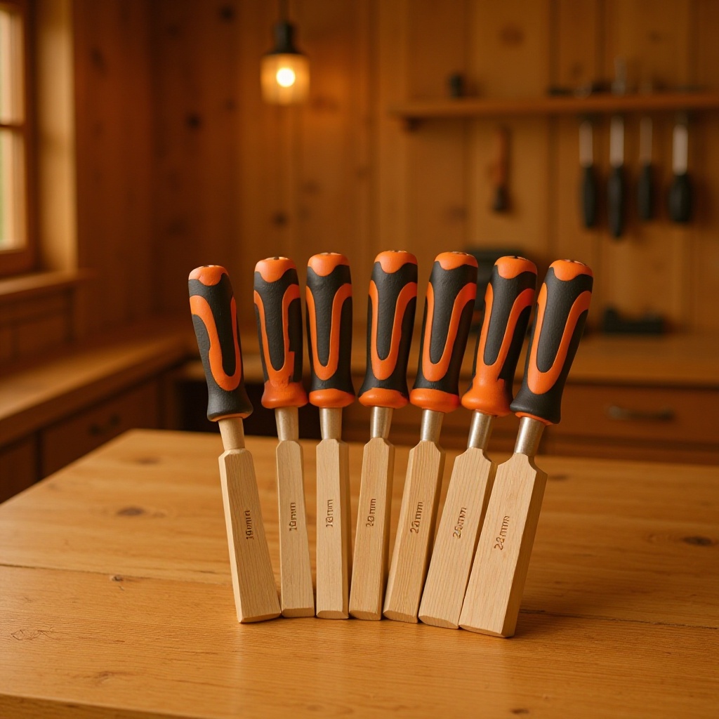 conjunto completo de un conjunto completo de cincel de carpintería de mango de núcleo de acero de aleación industrial circular integral cincel de carpintería ranurado