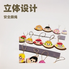 幼儿园环创三角木片带麻绳打孔圆木片Diy手工创意亲子材料包