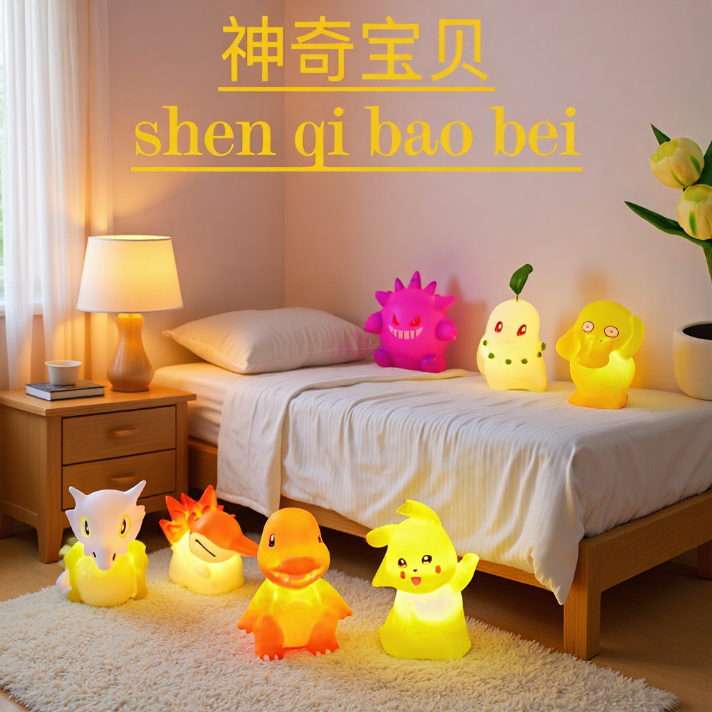 Regalo creativo Pikachu luz de la noche Mini de dibujos animados dormitorio luz de noche atmósfera decoración regalo del Día del Niño