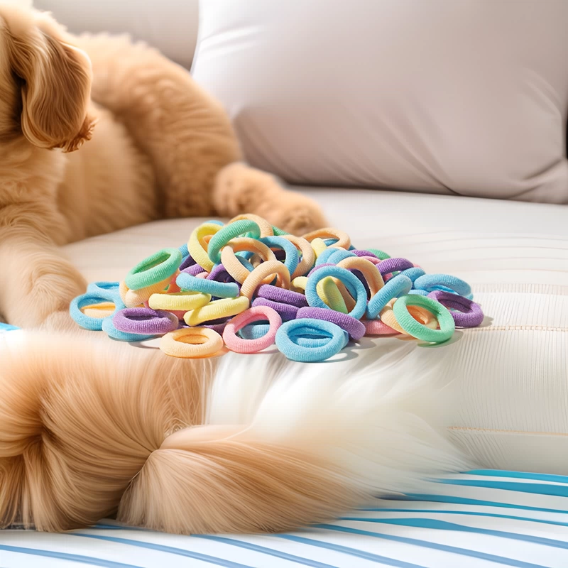 Высокие эластичные аксессуары для волос домашних животных конфеты цвета для волос маленькие бесшовные тканевые ленты милые и долговечные веревки для головы Йоркшира