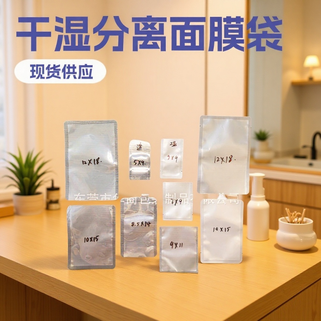 透明面膜袋镀铝干湿分离包装袋加厚现货磨砂化妆品密封小样袋子