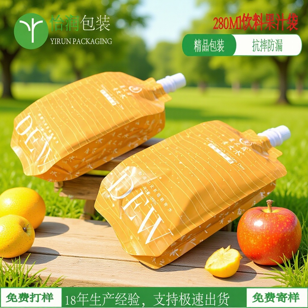 280毫升矿泉水富氢水包装袋 四边封吸嘴袋无异味纯铝不漏气不跑氢