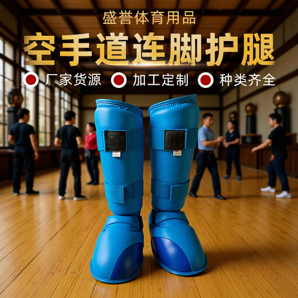 Factory Direct Sales Karate Protective Gear with Leg Guards, Boxing, Taekwondo, Kidsren and Adults Calf Guards with Printable Logo