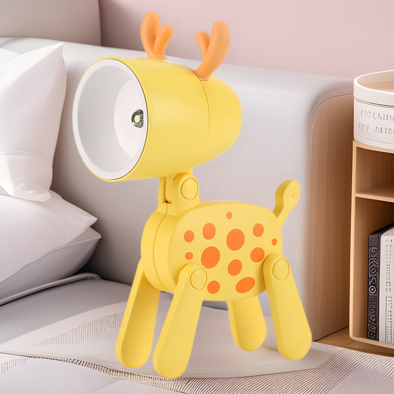 (2개) 미니 작은 밤 빛 새끼 강아지 테이블 램프 소년 장난감 데스크탑 장식품 어린이 생일 선물 학생 보상