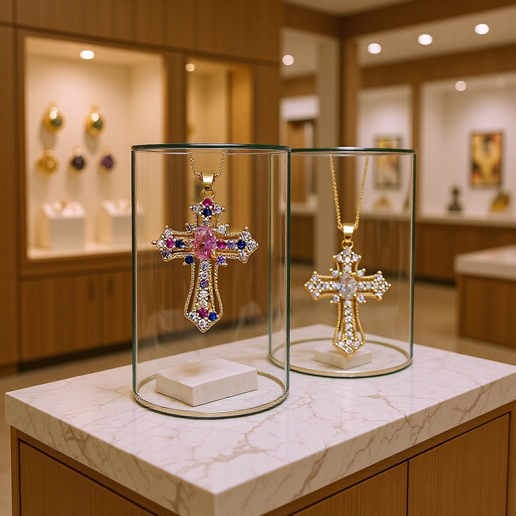 热卖优雅时尚镂空十字架新年吊坠圣诞 派对 生日礼物项链项饰