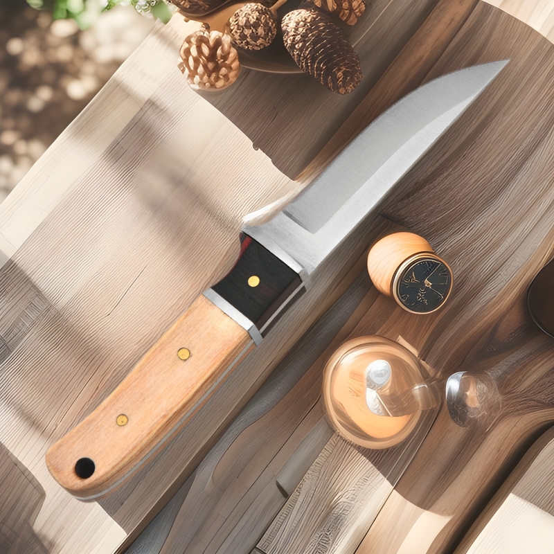 批发不锈钢直刀户外防身小刀战术求生刀具野营小直刀带刀套