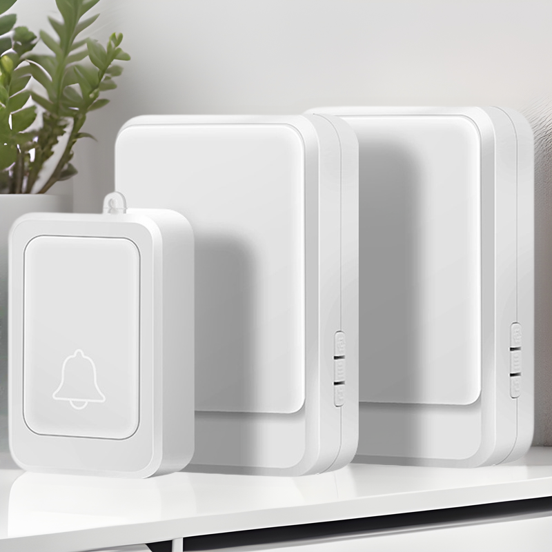 One-to-two wireless flash doorbell home loud music mute elderly deaf-mute service caller with base