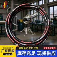 东劲钢编蒸汽胶管耐高温220℃ 钢编耐油管化工厂用耐高温蒸汽胶管