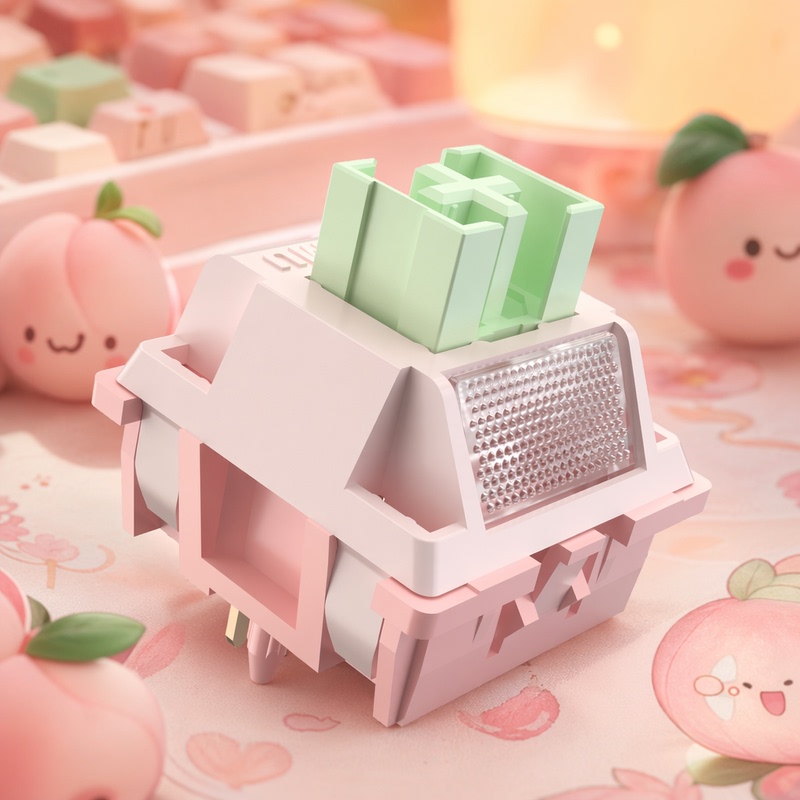 High-Quality Silent White Peach Switches/Linear Feel Mechanical Keyboard Keys Pre-Lubricated Switches/Hot-Swappable/In-Stock Wholesale