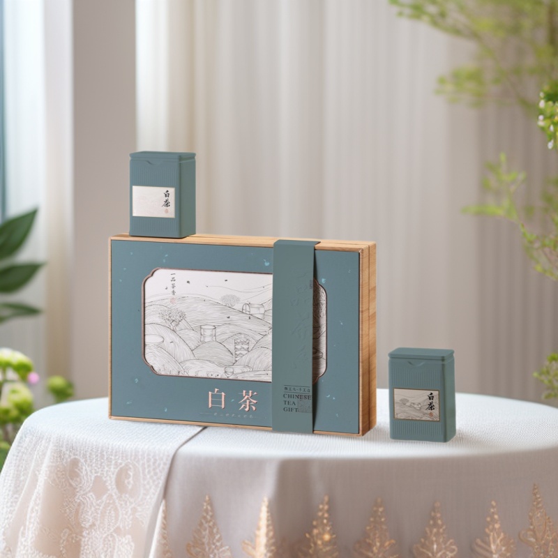 250克5罐半斤一品白茶黄金芽仿木创意新品木盒茶叶包装礼盒礼品盒