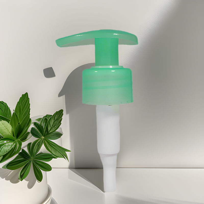 Yuyao Manufacturer Customized Green Left and Right Switch Pump Head 28415 Transparent Plastic Duckbill Shoulder Pole Head Built-In Pump Head