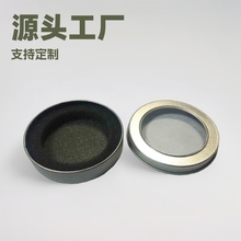 抠糖饼铁盒现货圆形美甲片穿戴甲铁盒 马口铁罐掽糖铁盒开窗