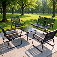 北欧ins椅子轻奢铁艺户休闲餐桌椅组合室外露天阳台花园三件套