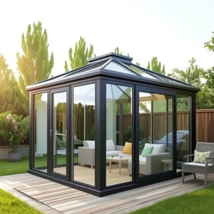Broken Bridge Aluminum Alloy Sun Room Tempered Glass Top Soundproof Courtyard Villa Balcony Insulation Sun Protection Rainproof Container Room