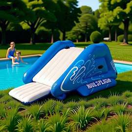 厂家直供  充气滑道梯 水池滑梯道 充气喷水滑梯 充气滑水道 滑梯