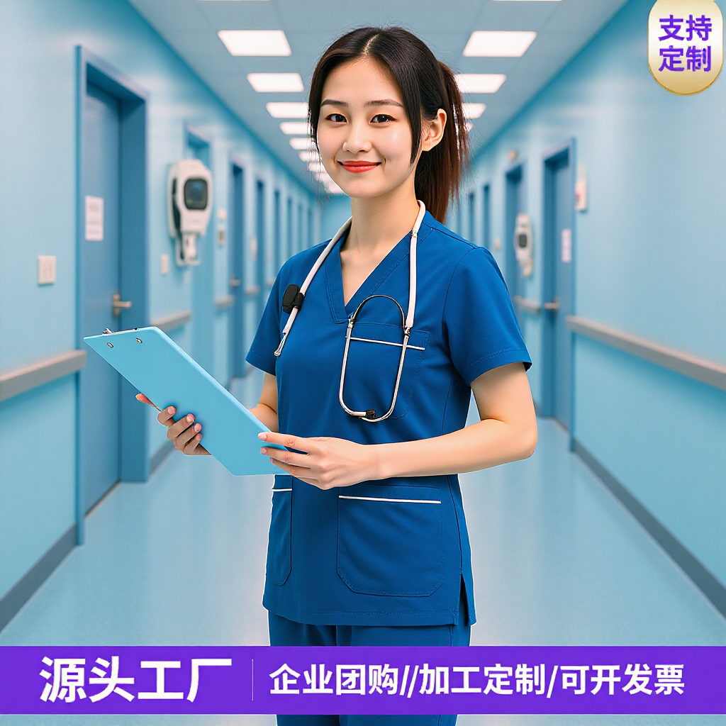 Customized Short-Sleeved Oral Dental Scrub Clothes for Pet Clinics, Lightweight, Quick-Drying, Elastic Scrub Clothes, Maternity Nurse Work Clothes