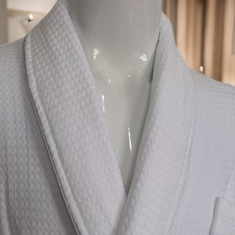 Manufacturer's Hotel-Quality All-Cotton Waffle Weave Spa Bathrobe for Men and Women, Single-Layer Double-Sided Waffle Weave Manufacturer's Hotel-Quality All-Cotton Waffle Weave Spa Bathrobe for Men and Women, Single-Layer Double-Sided Waffle Weave
