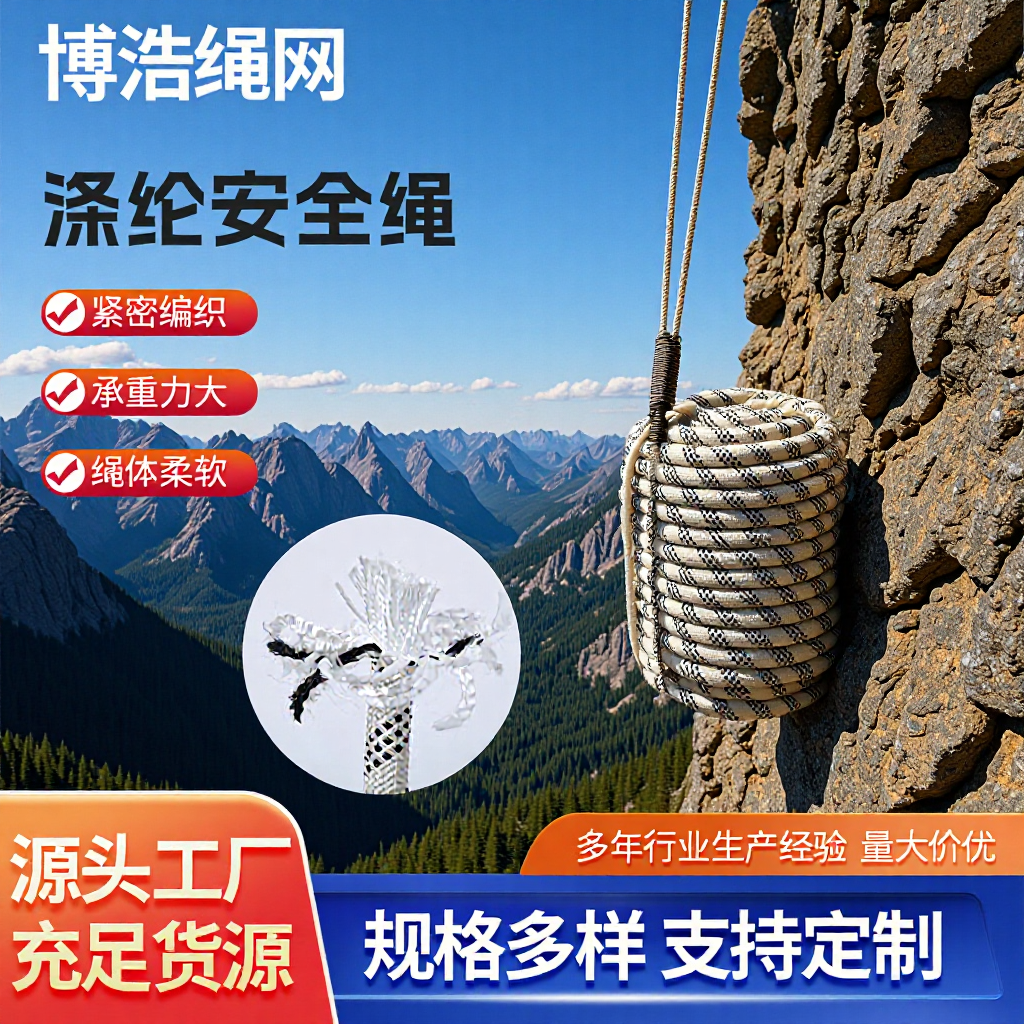 High-Altitude Work Safety Rope Wear-Resistant Outdoor Climbing Rope Set Anti-Fall Rope Polyester Traction Rope