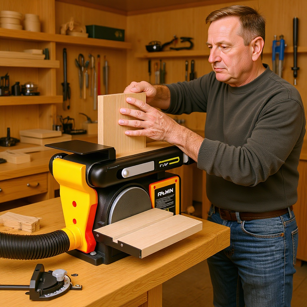 Benchtop Belt and Disc Sander Aluminum Wire Motor 6inch Discs and 6inch Belts Cast Iron Base