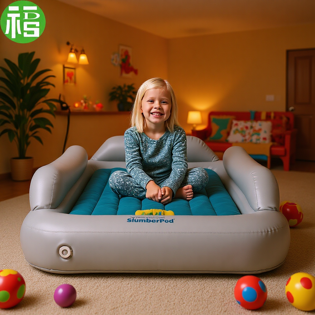 Manufacturer Inflatable Bed Kidsren's Air Bed Heightening Protective Fence Design Portable Foldableable Sleeping Pad Kidsren's Bed