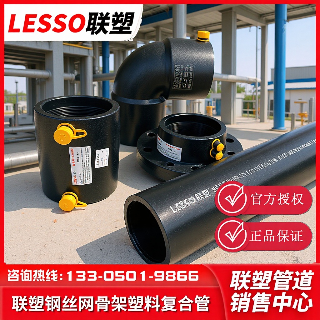 河北联塑钢丝网骨架塑料聚乙烯软管复合管联塑管PE电熔管件批发