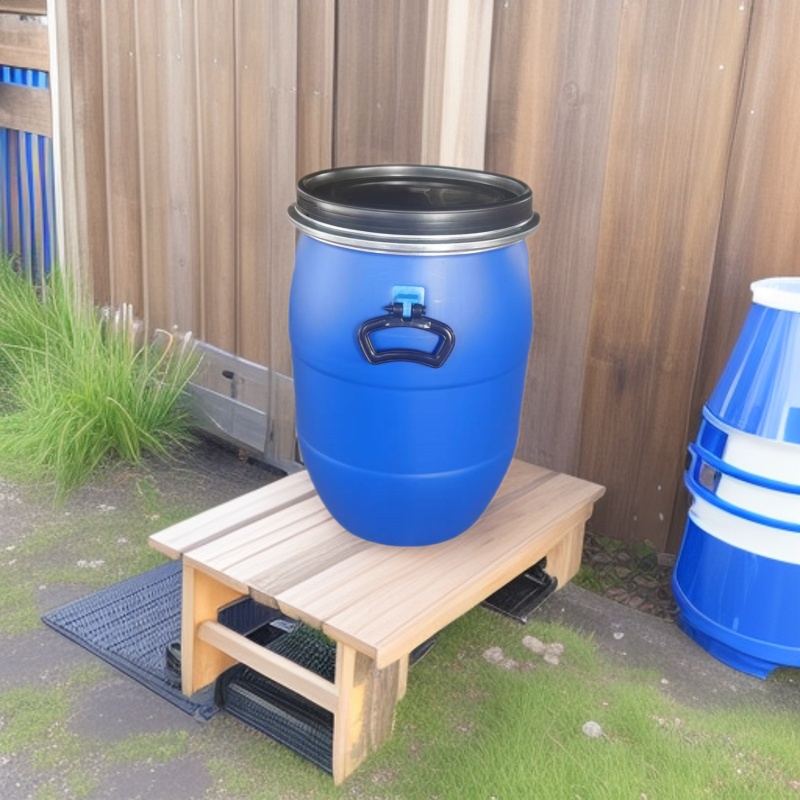 济南庆云50升法兰桶50L蓝色加厚浙江化工桶包装公斤江苏塑料桶