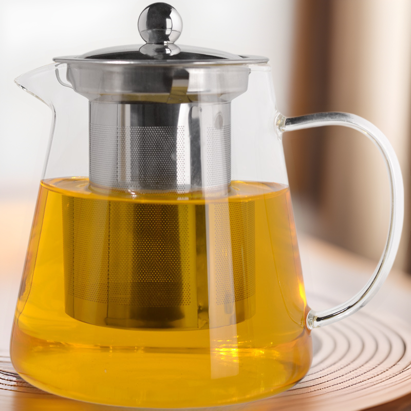 tetera de té de vidrio separación de agua de té filtrado resistente a altas temperaturas tetera de kung fu doméstica de alta borosilicona tetera especial para hacer té
