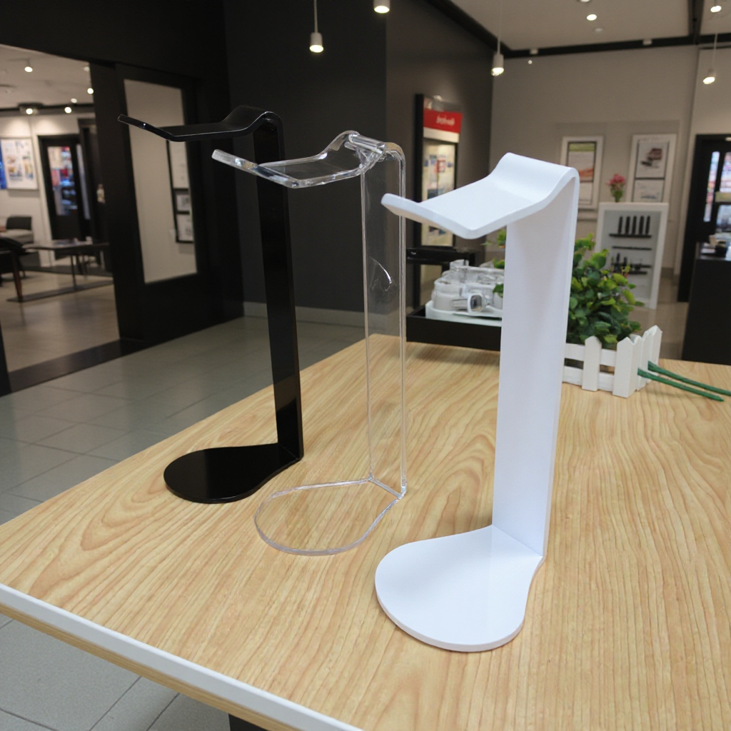 现货零售网吧亚克力耳机架 AKG底座加大款耳机展示挂架生产工厂